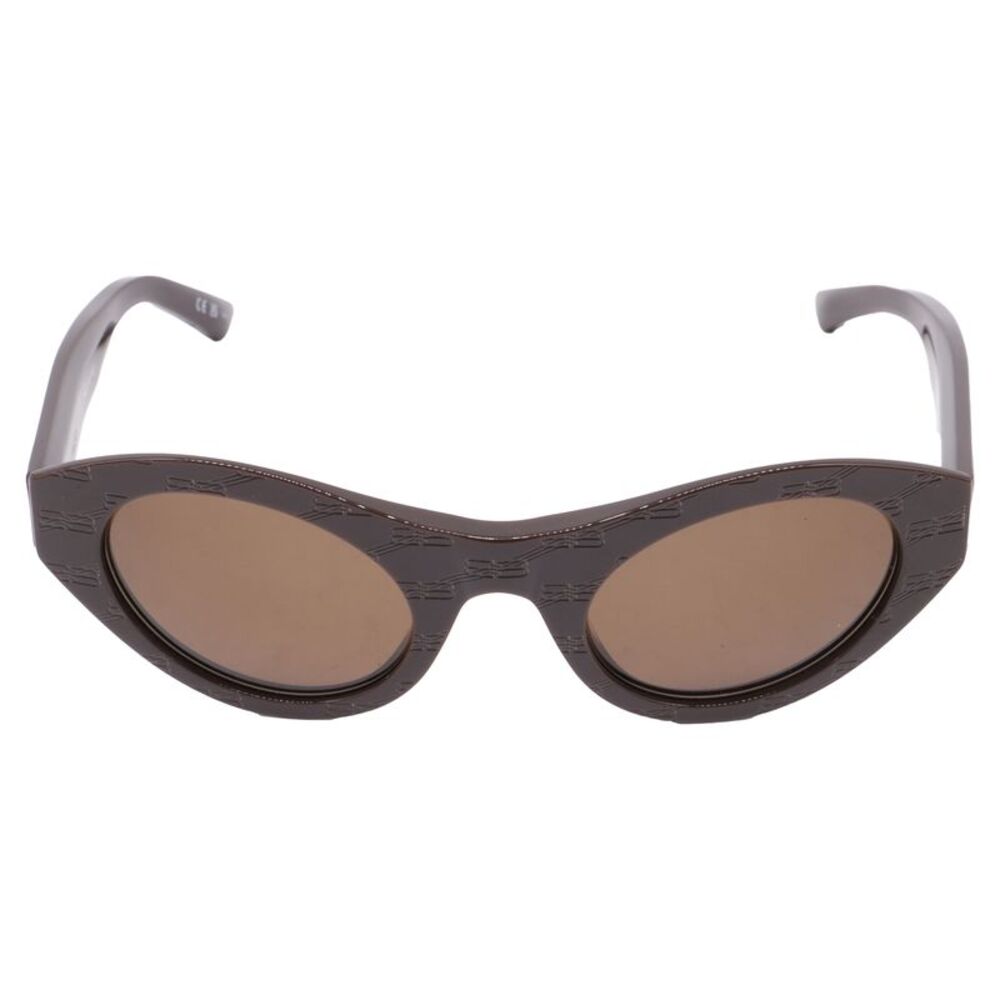 Balenciaga BB Monogram Oval Sunglasses in Brown Acetate